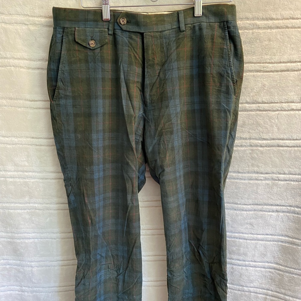 Brooks Brothers Regent Plaid Fine Cord Pant 34x32